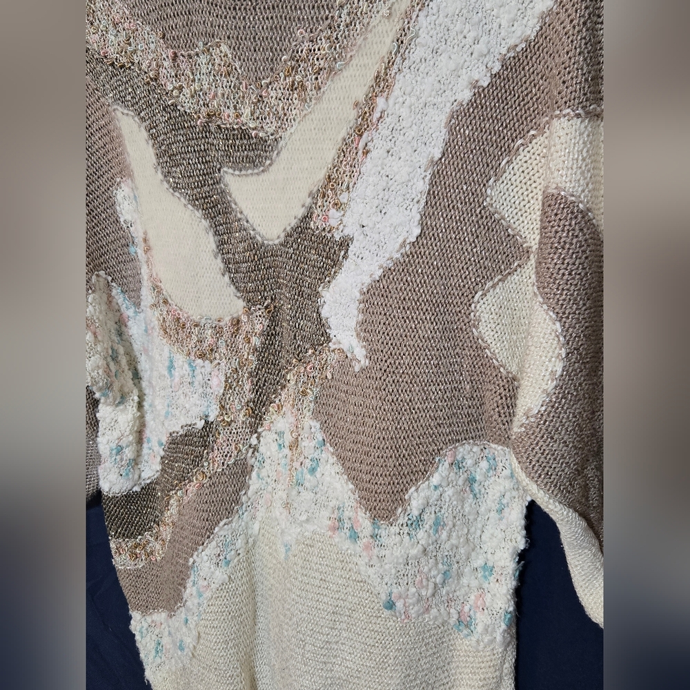 Illustrations Sweater - Patchwork - Abstract Pattern - Metallic Thread- Size M - Picture 2 of 9